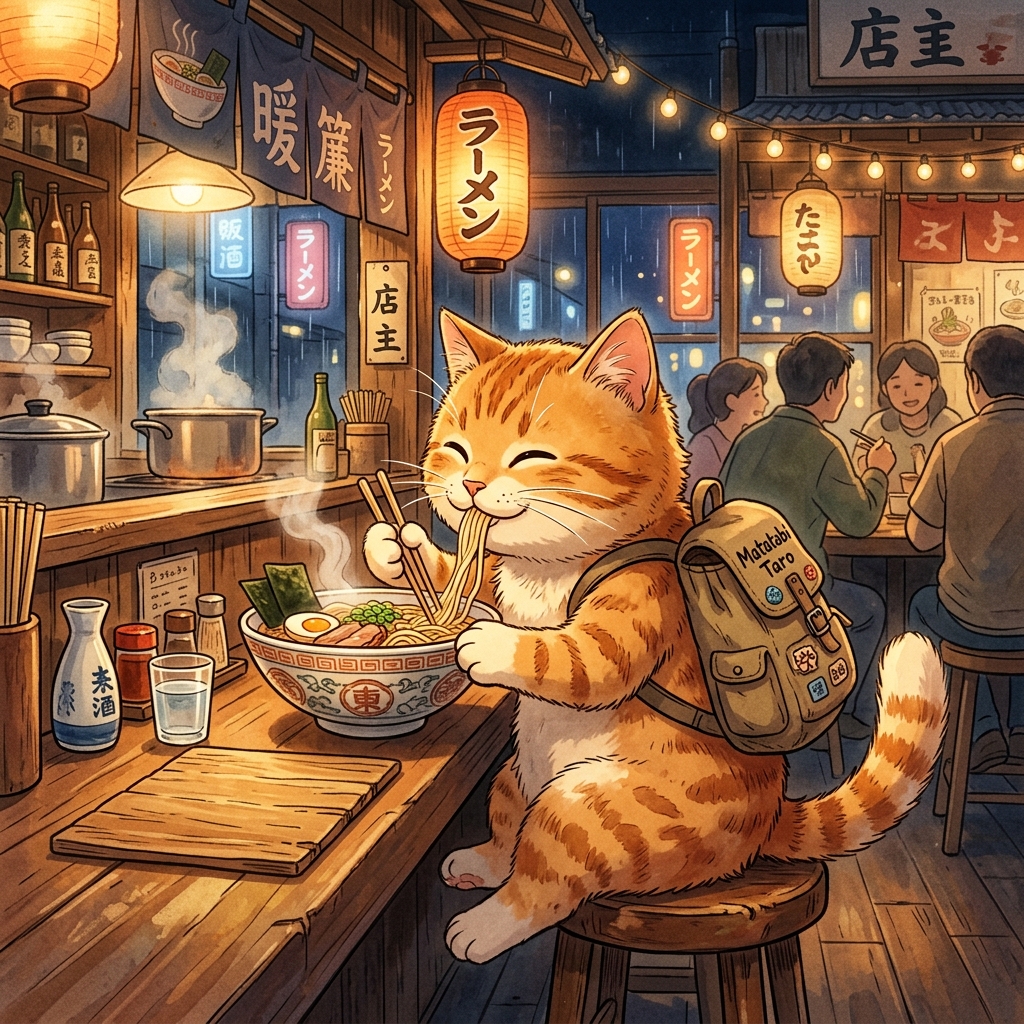 Matatabi Taro's Purr-fect Picks! The Ultimate 10 Local Ramen Spots Across Japan + A Special Bonus Matatabi Taro eating Ramen